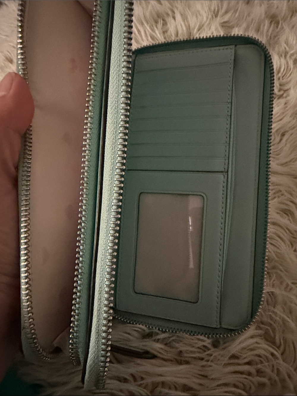 kate spade Mint Green Zip-Around Leather Wallet - Picture 4 of 4